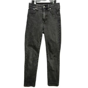 Madewell The Perfect Vintage Jean Womens Size 23 High Rise Black Wash Distressed